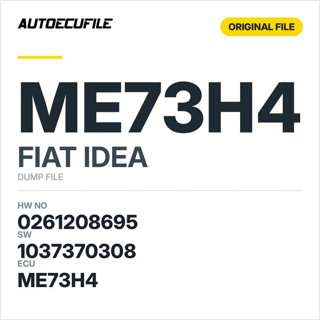 FIAT IDEA ME73H4 0261208695 55195510 1037370308 DUMP