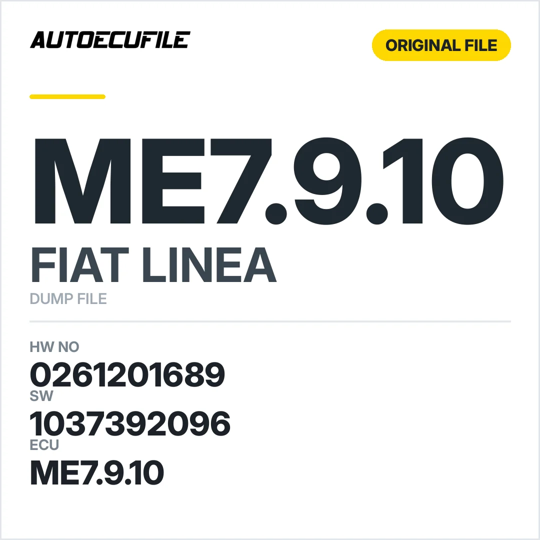 FIAT LINEA ME7.9.10 0261201689 1037392096 DUMP