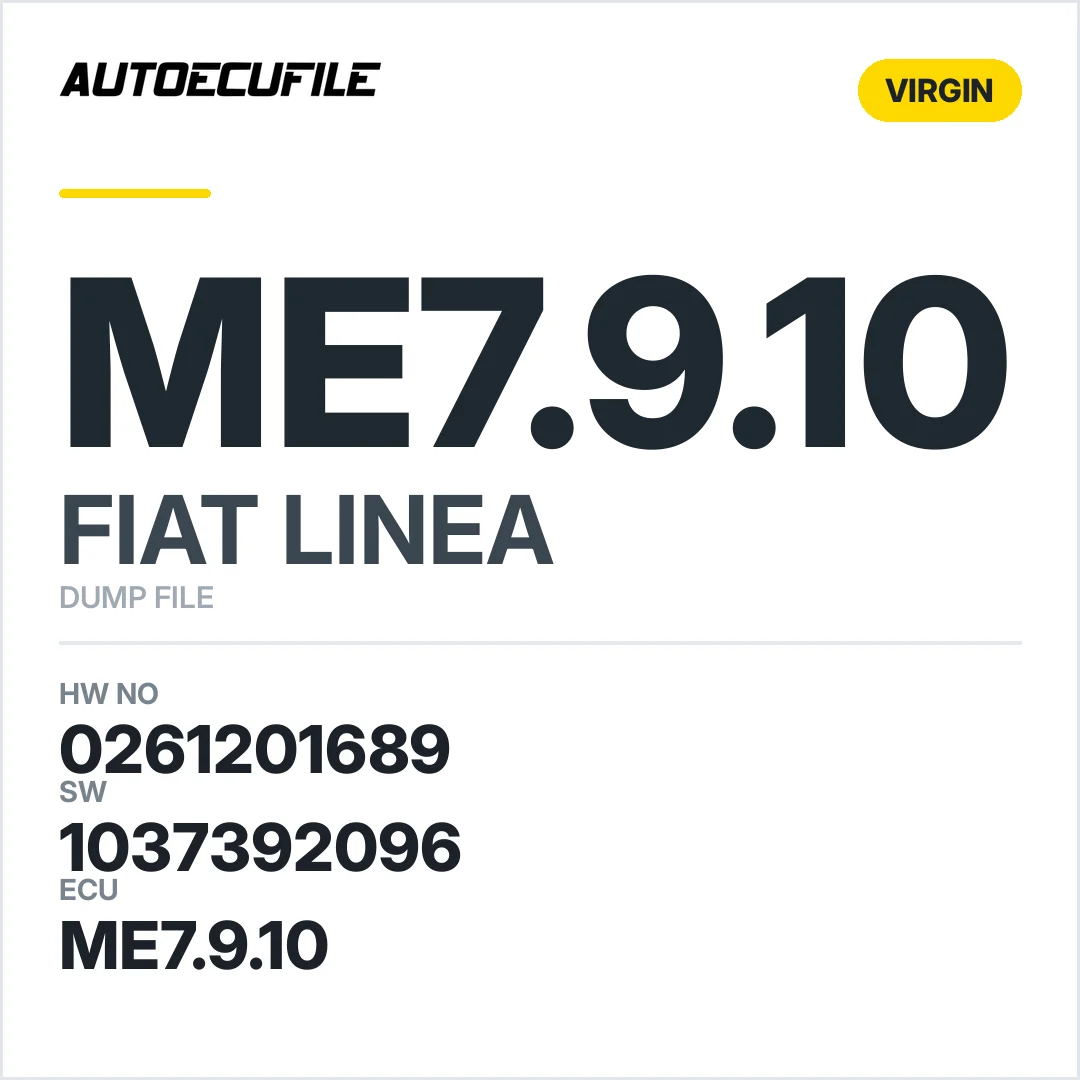 FIAT LINEA ME7.9.10 0261201689 1037392096 VIRGIN DUMP
