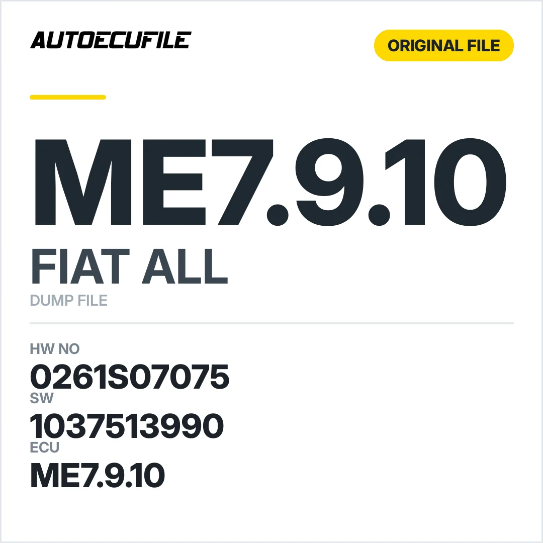 FIAT LINEA ME7.9.10 0261S07075 1037513990 DUMP