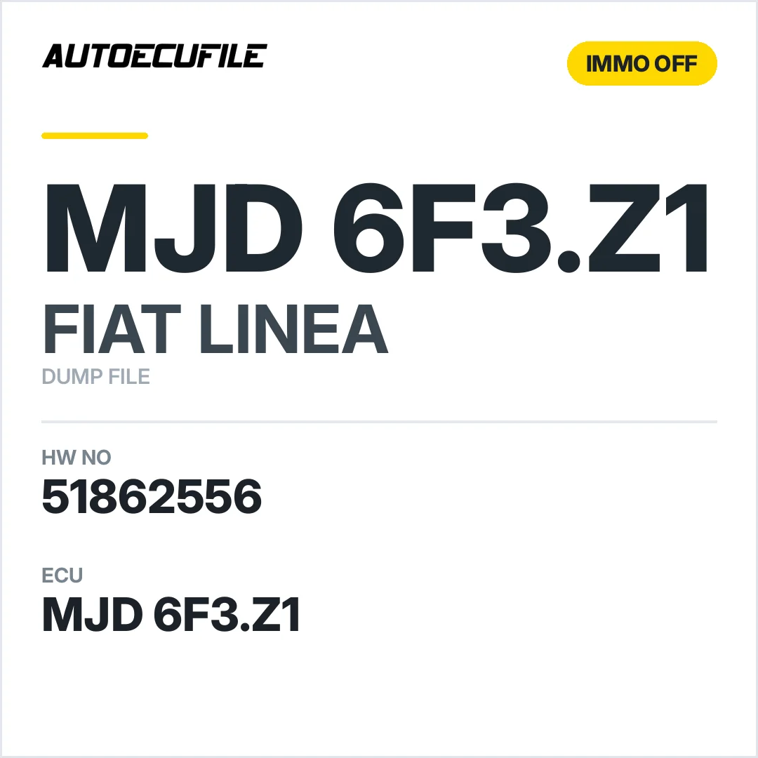 FIAT LINEA MJD 6F3.Z1 51862556  IMMO OFF DUMP