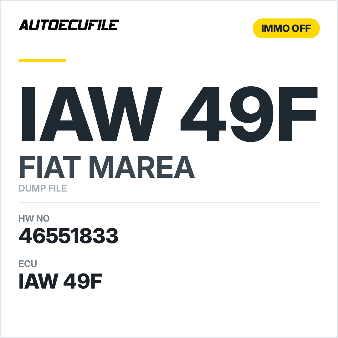 FIAT MAREA IAW 49F 46551833 IMMO OFF DUMP
