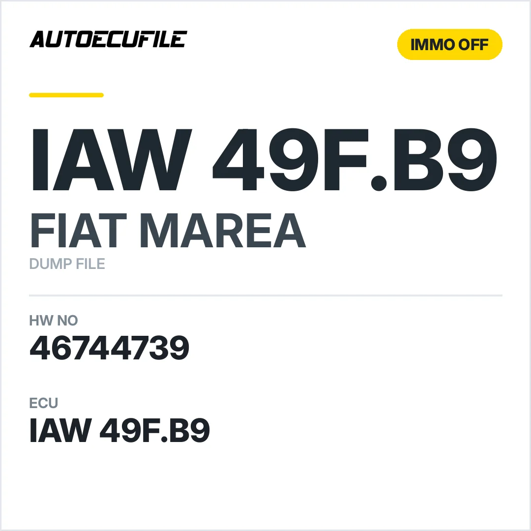 FIAT MAREA IAW 49F.B9 46744739 IMMO OFF DUMP