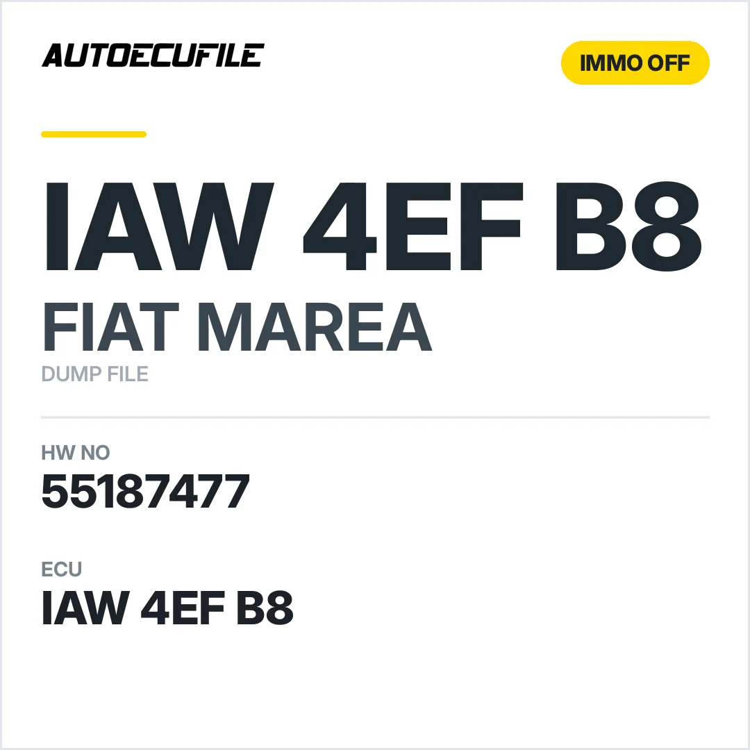 FIAT MAREA IAW 4EF B8 55187477 IMMO OFF DUMP