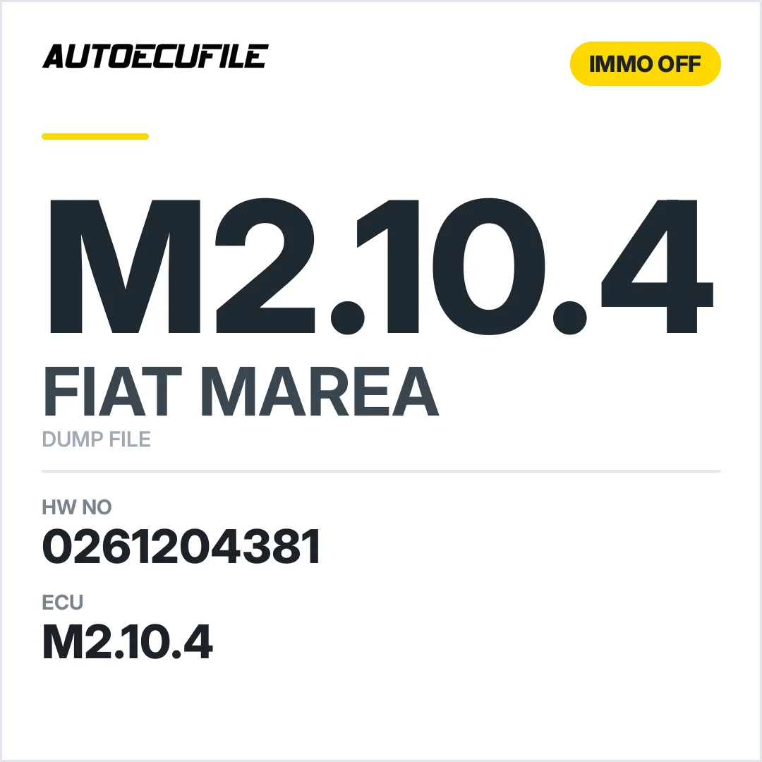 FIAT MAREA  M2.10.4 0261204381 İMMO OFF DUMP