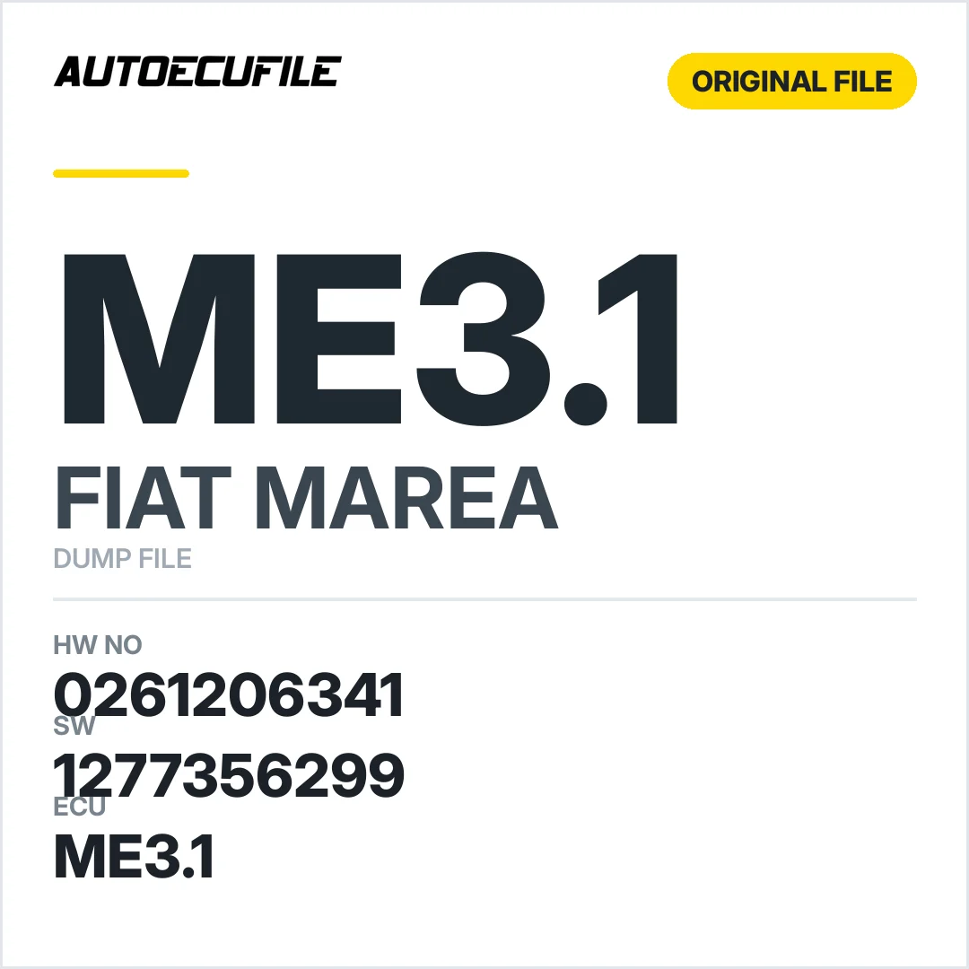 FIAT MAREA ME3.1 0261206341 1277356299 DUMP
