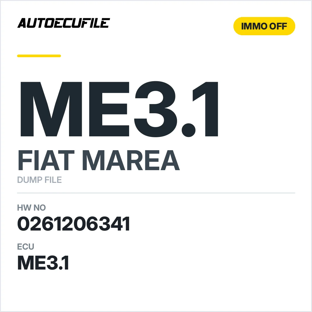 FIAT MAREA ME3.1 0261206341 IMMO OFF DUMP