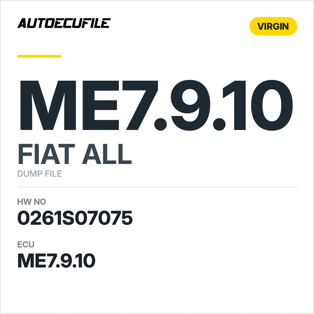 FIAT ME7.9.10 0261S07075 VIRGIN DUMP
