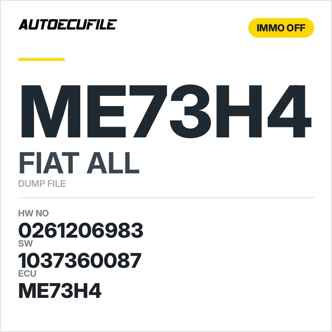 FIAT ME73H4 0261206983 1037360087 IMMO OFF DUMP