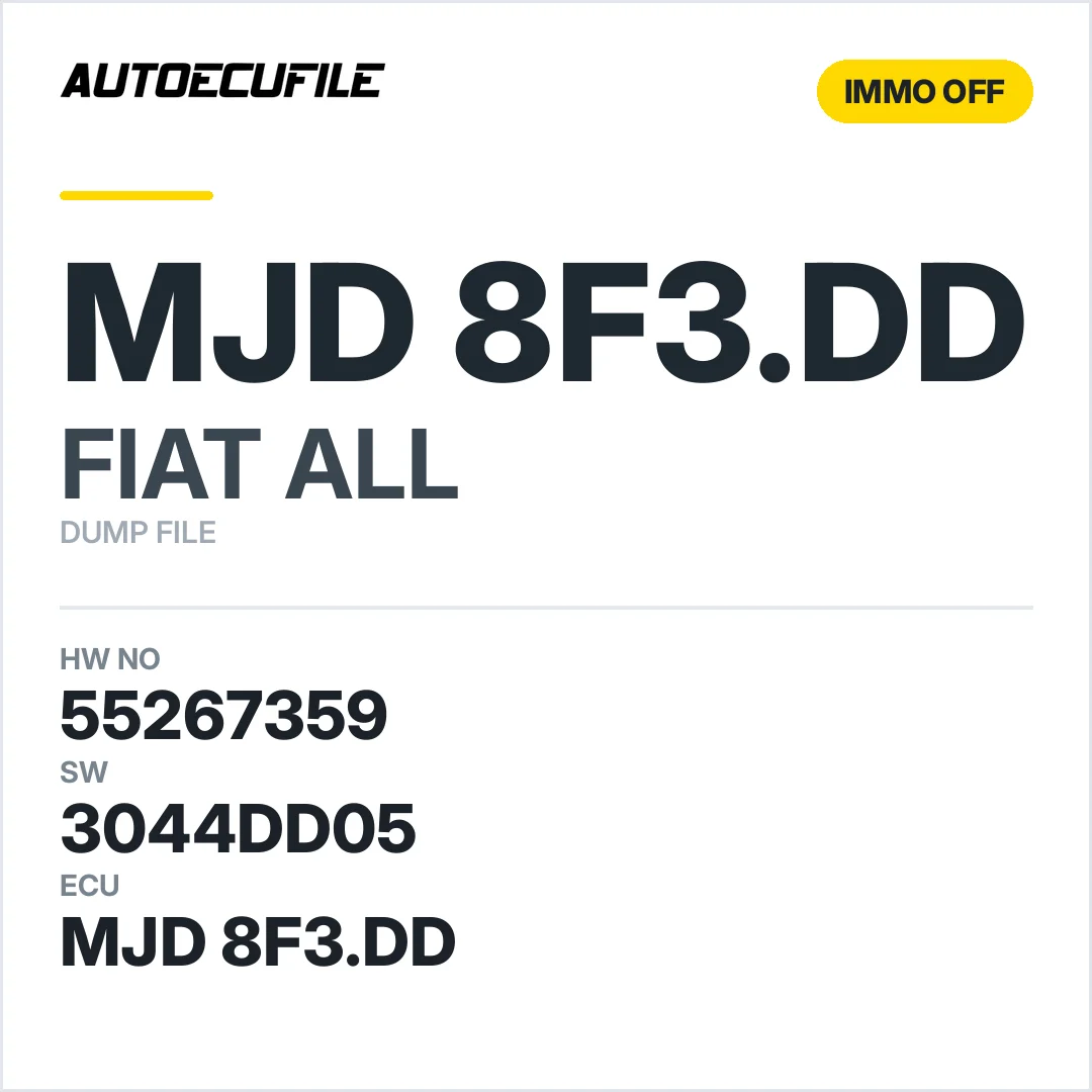FIAT MJD 8F3.DD 55267359 3044DD05 IMMO OFF DUMP