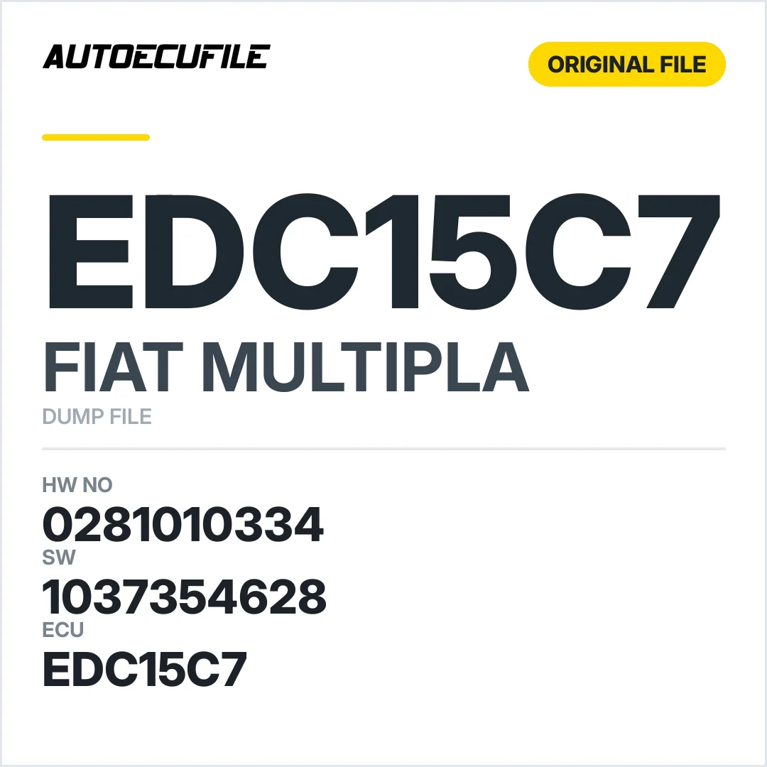 FIAT MULTIPLA EDC15C7 0281010334 1037354628 DUMP