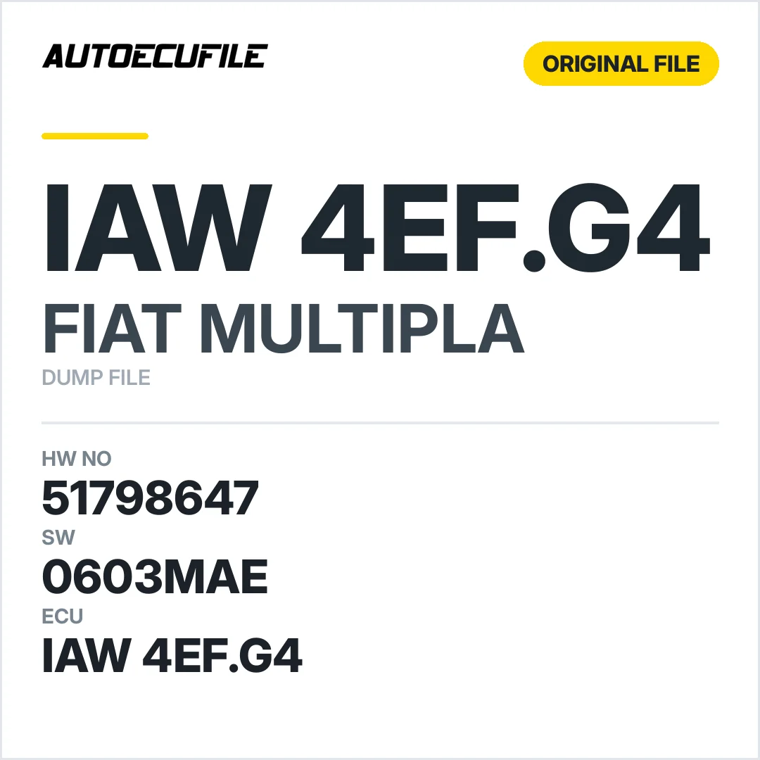 FIAT MULTIPLA IAW 4EF.G4 51798647 0603MAE  DUMP