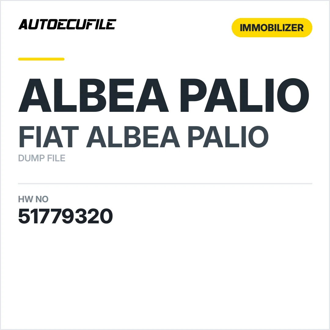 FIAT PALIO ALBEA BODY COMPUTER 51779320 DUMP