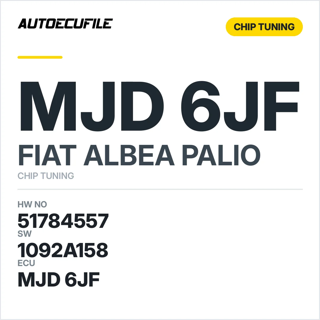 FIAT PALIO-ALBEA MJD 6JF 51784557 1092A158 TUNED