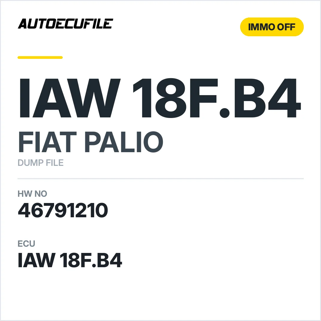 FIAT PALIO IAW 18F.B4 46791210 IMMO OFF DUMP