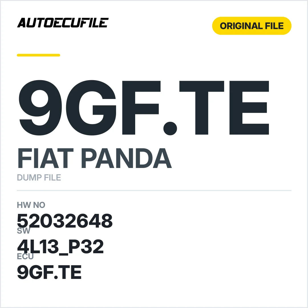 FIAT PANDA 9GF.TE 52032648 4L13 P32 DUMP