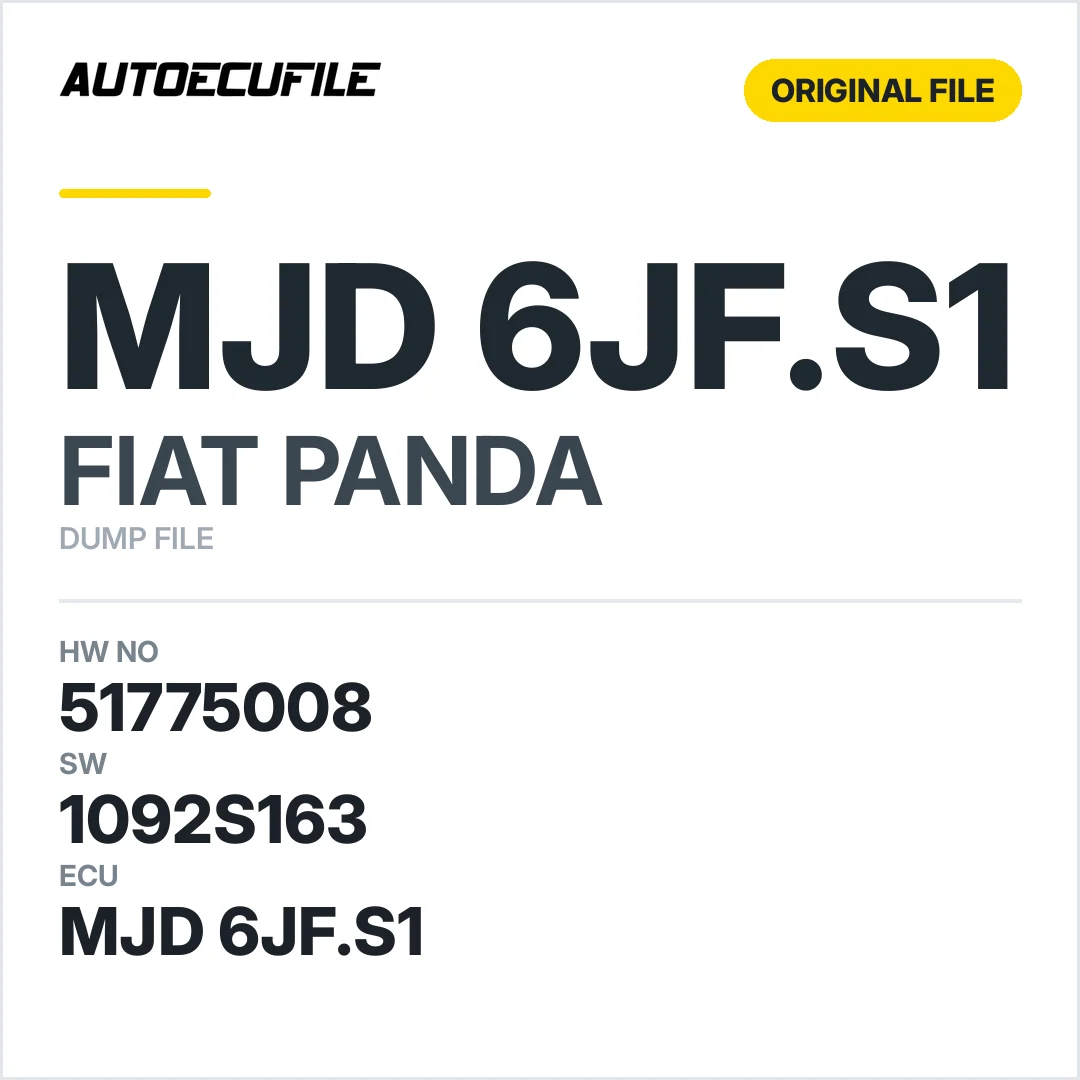 FIAT PANDA MJD 6JF.S1 51775008 1092S163 DUMP
