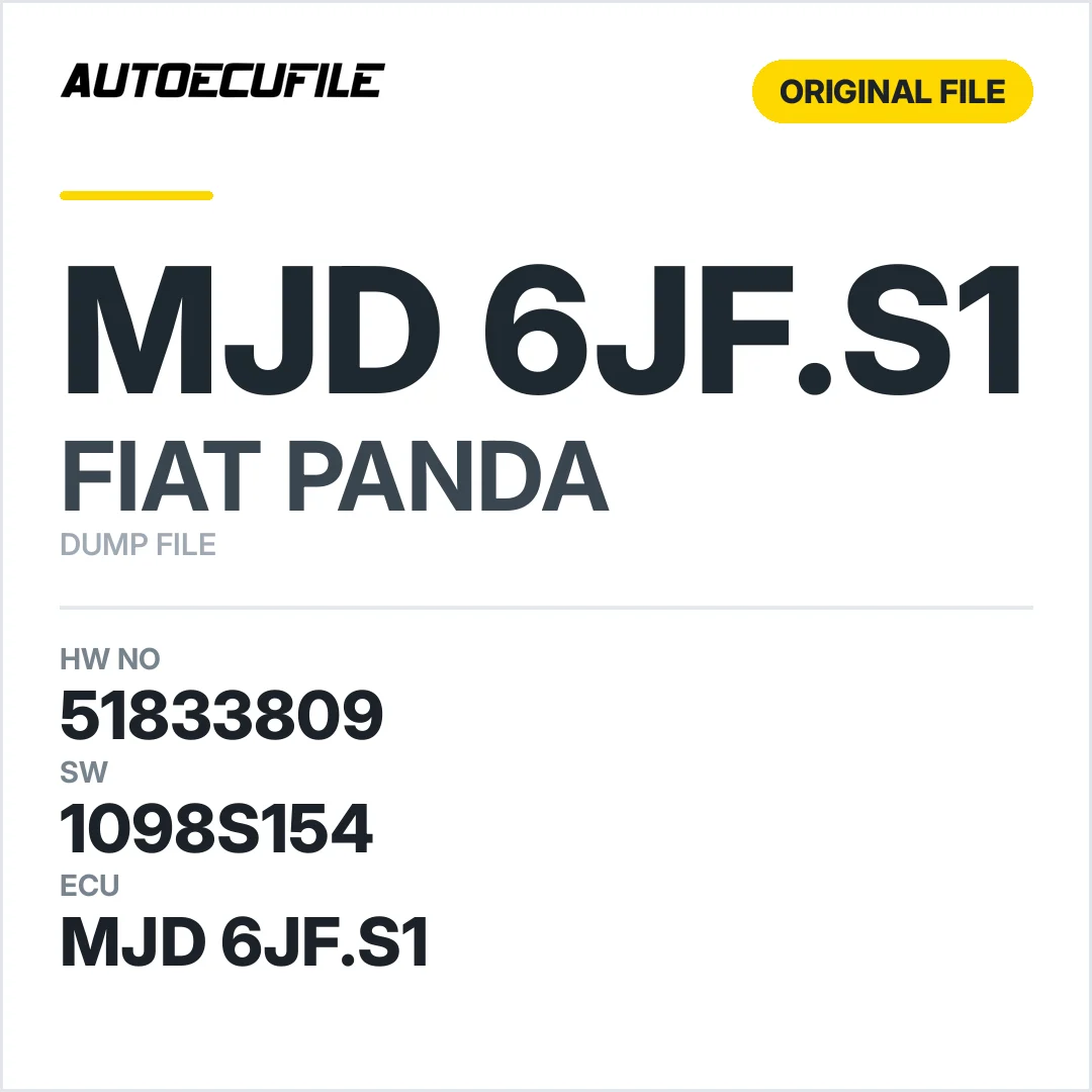 FIAT PANDA MJD 6JF.S1 51833809 1098S154 DUMP