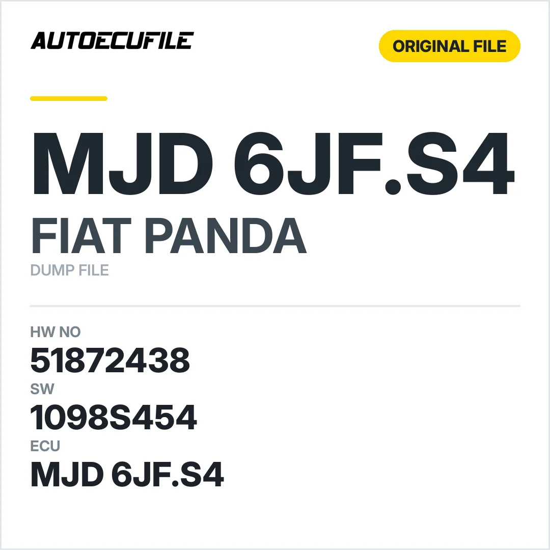 FIAT PANDA MJD 6JF.S4 51872438 1098S454 DUMP
