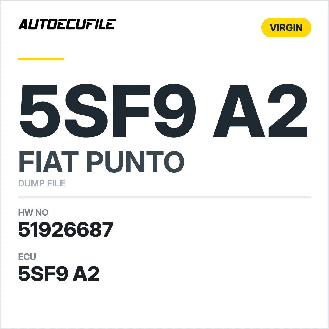 FIAT PUNTO 5SF9 A2 51926687 VIRGIN DUMP