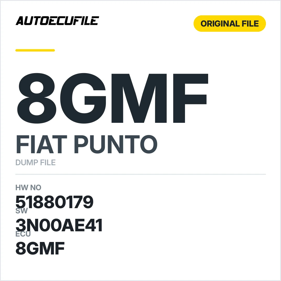 FIAT PUNTO 8GMF 51880179 3N00AE41 DUMP