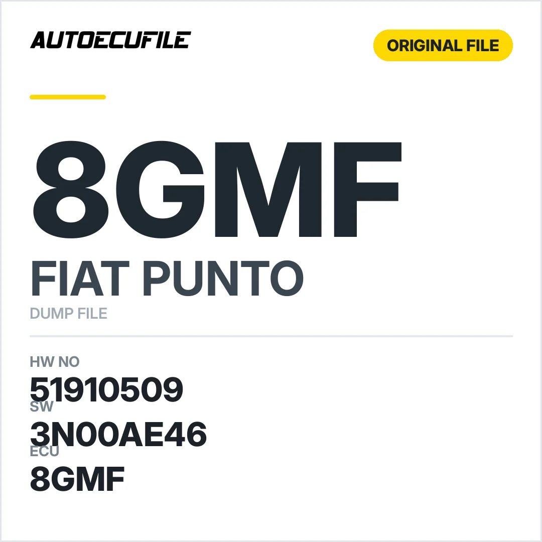 FIAT PUNTO 8GMF 51910509 3N00AE46 DUMP