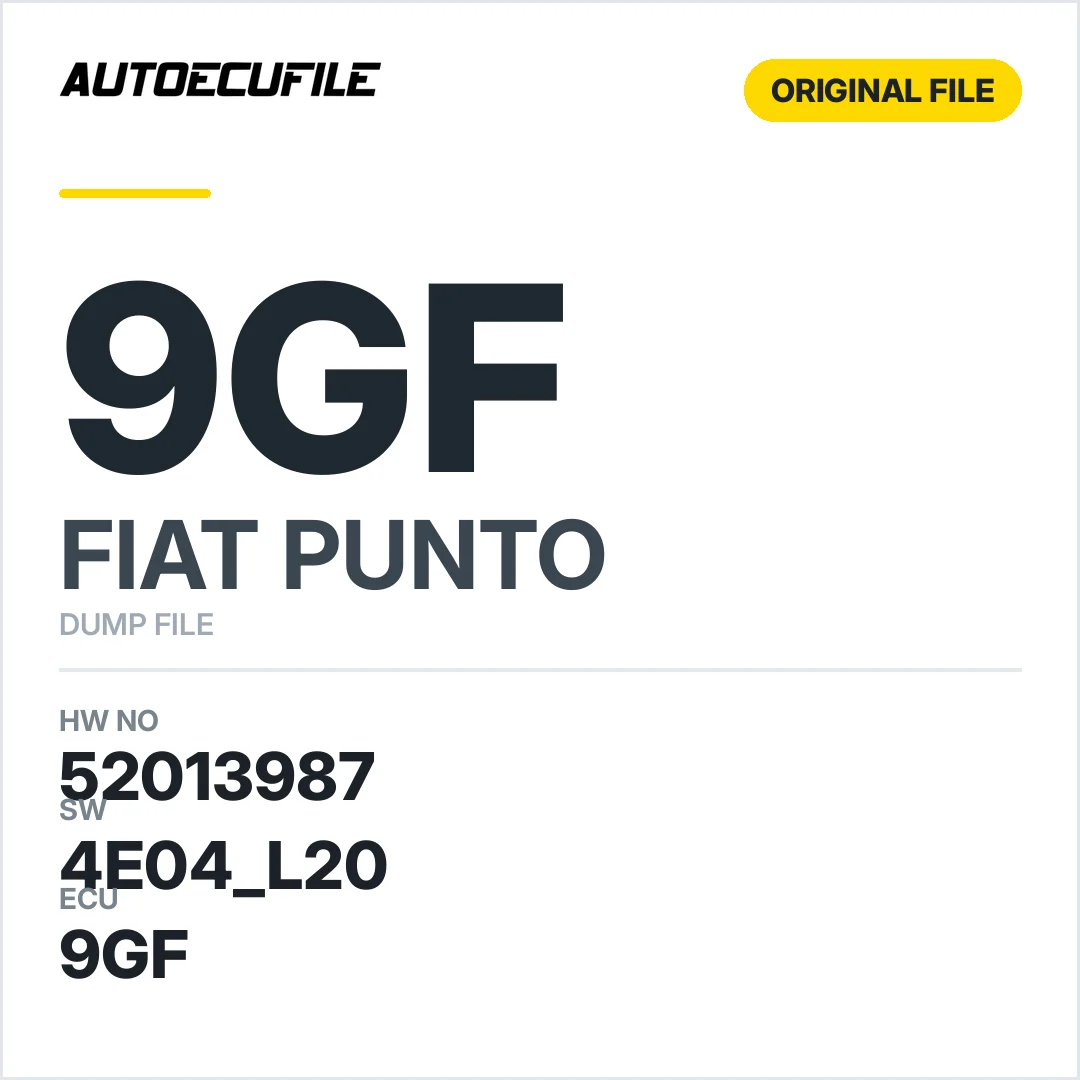 FIAT PUNTO 9GF.TH 52013987 4E04 L20 DUMP