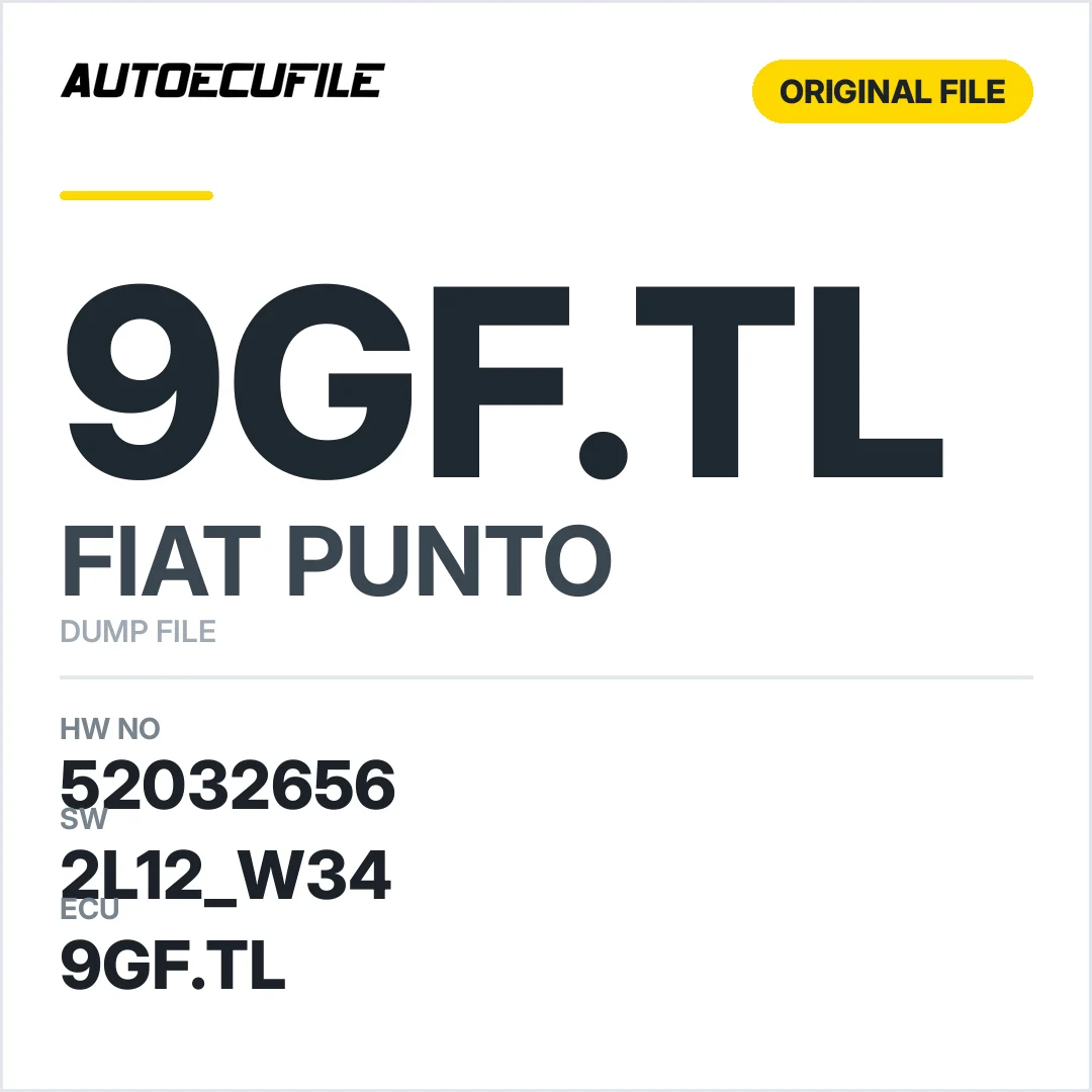 FIAT PUNTO 9GF.TL 52032656 2L12 W34 DUMP