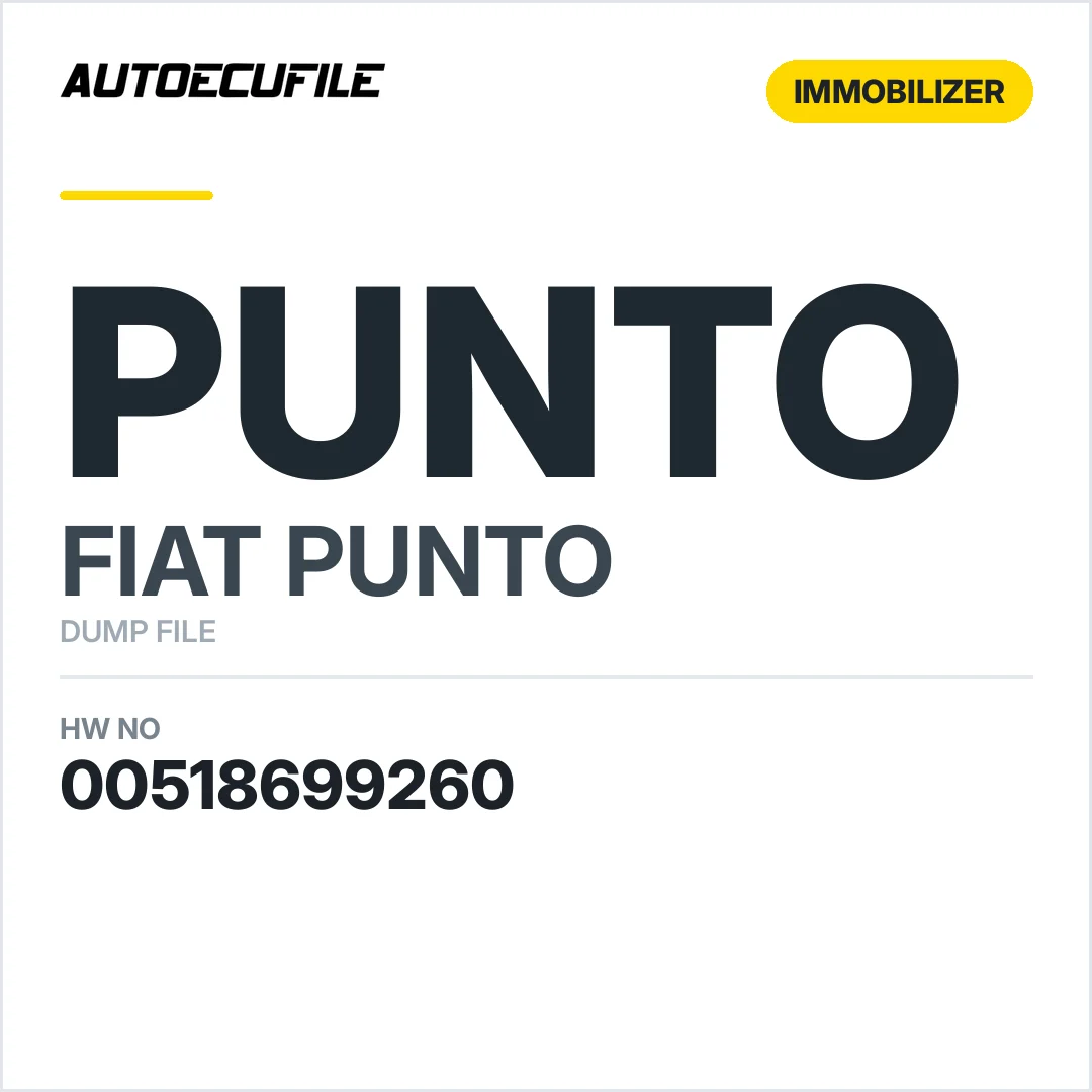 FIAT PUNTO BODY COMPUTER 00518699260 DUMP