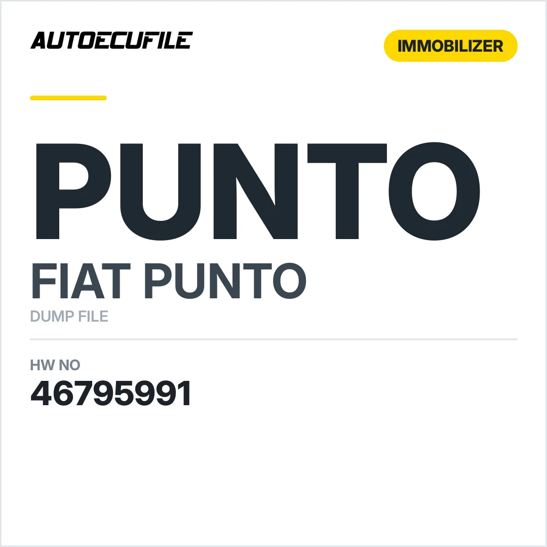 FIAT PUNTO BODY COMPUTER 46795991 DUMP