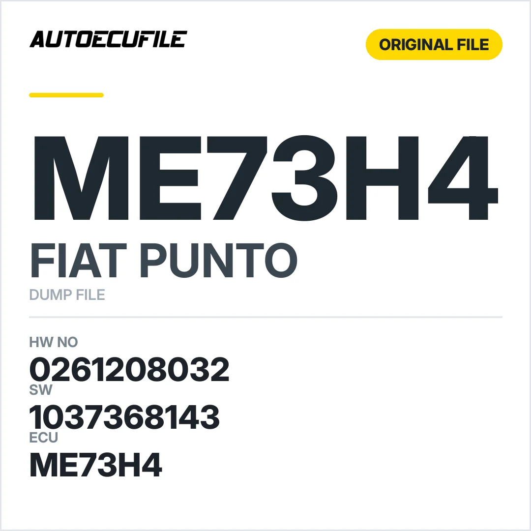 FIAT PUNTO ME73H4 0261208032 1037368143 DUMP