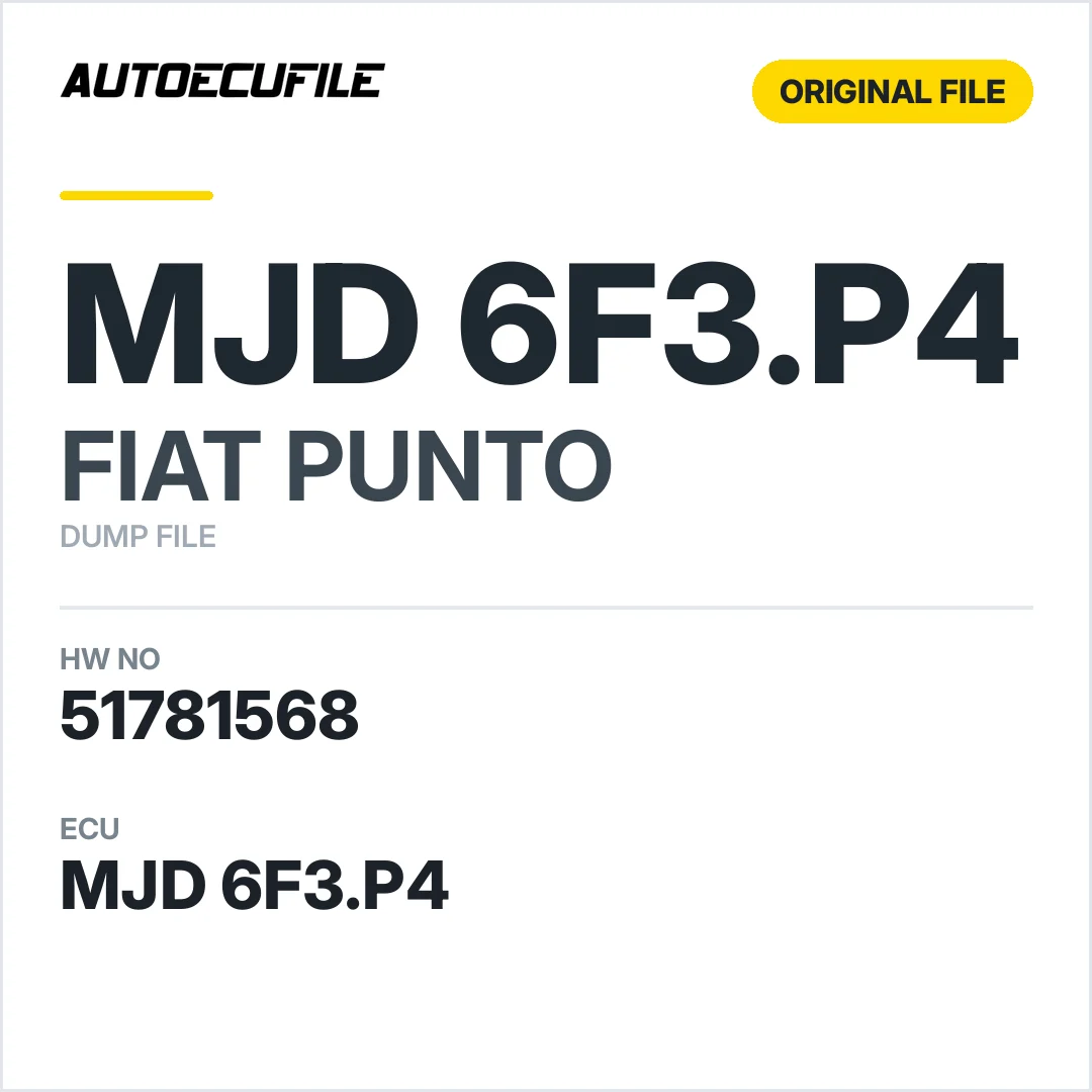 FIAT PUNTO MJD 6F3.P4 51781568 DUMP