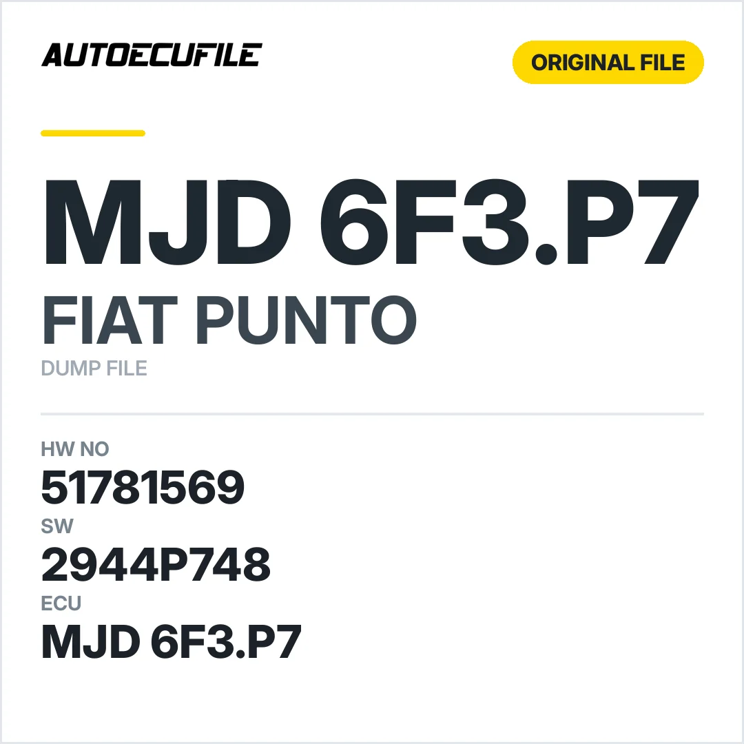 FIAT PUNTO MJD 6F3.P7 51781569 2944P748 DUMP