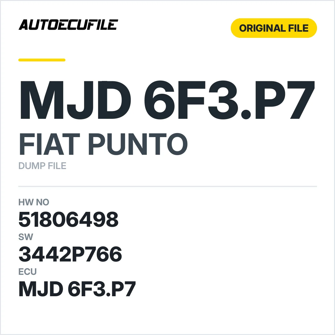 FIAT PUNTO MJD 6F3.P7 51806498 3442P766 DUMP