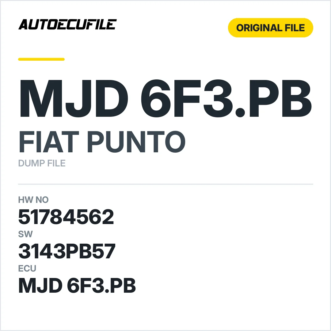 FIAT PUNTO MJD 6F3.PB 51784562 3143PB57 DUMP