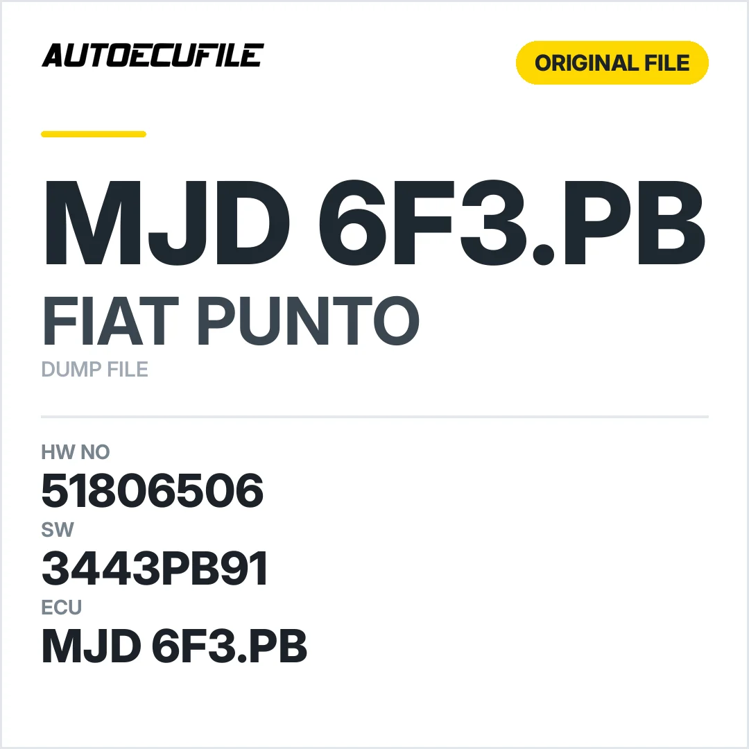FIAT PUNTO MJD 6F3.PB 51806506 3443PB91 DUMP