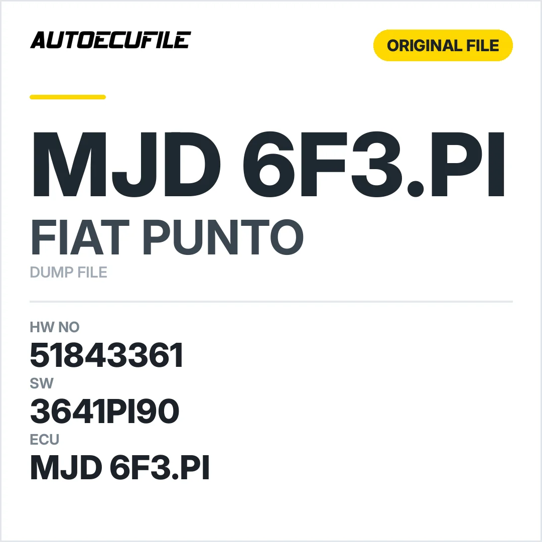 FIAT PUNTO MJD 6F3.PI 51843361 3641PI90 DUMP