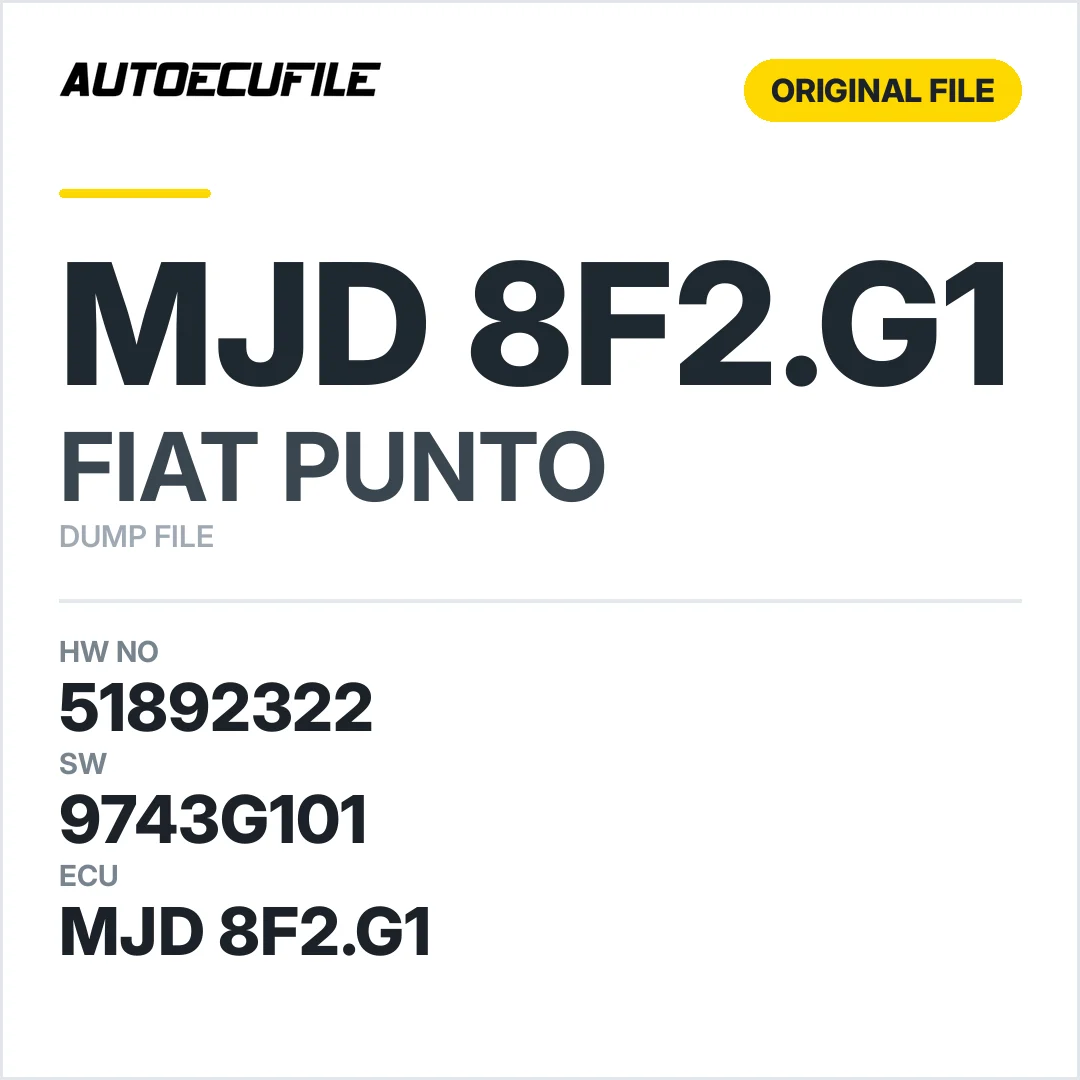 FIAT PUNTO MJD 8F2.G1 51892322 9743G101   DUMP