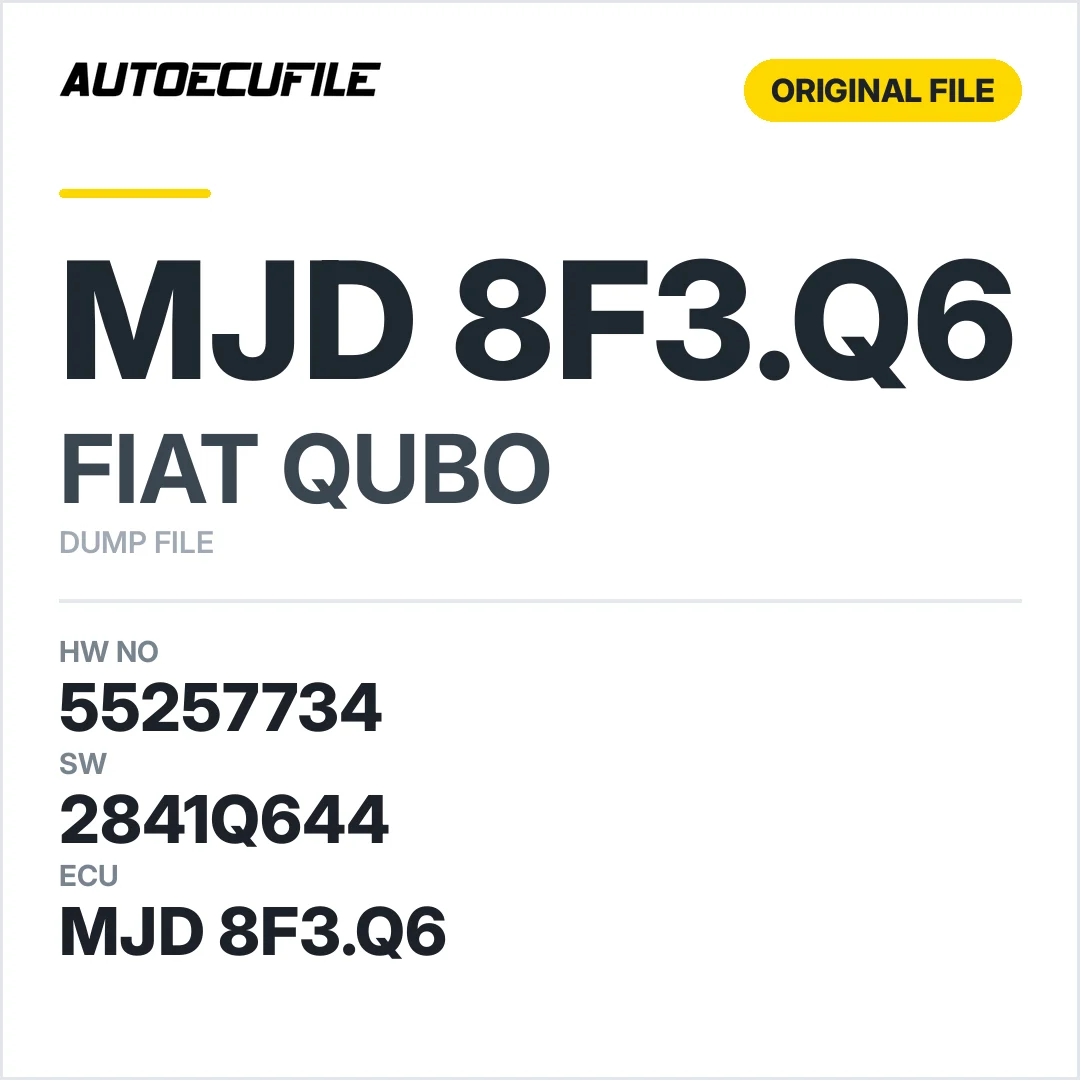 FIAT QUBO MJD 8F3.Q6 55257734 2841Q644 DUMP