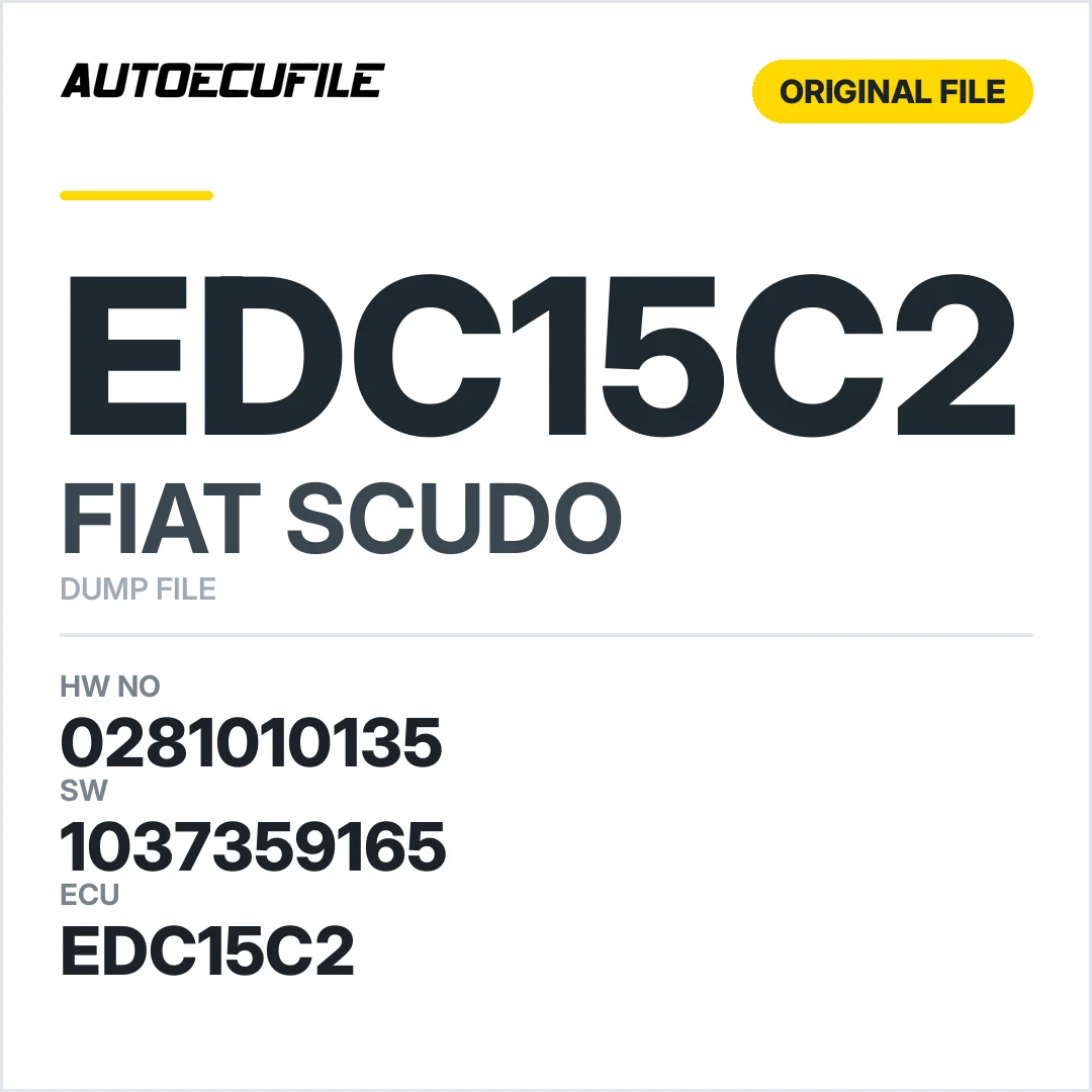 FIAT SCUDO EDC15C2 0281010135 1037359165 DUMP