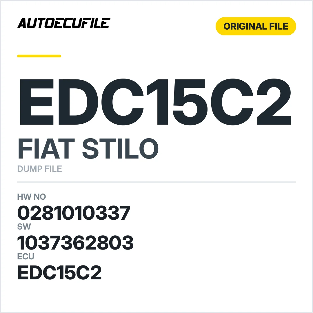 FIAT STILO EDC15C2 0281010337 1037362803 DUMP