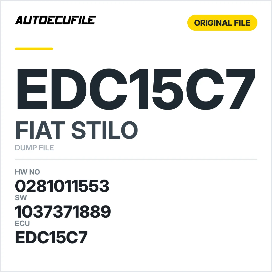 FIAT STILO EDC15C7  0281011553 1037371889 DUMP