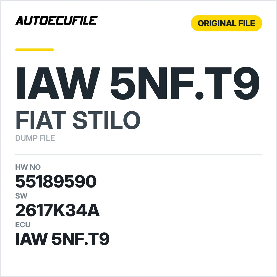 FIAT STILO IAW 5NF.T9 55189590 2617K34A DUMP