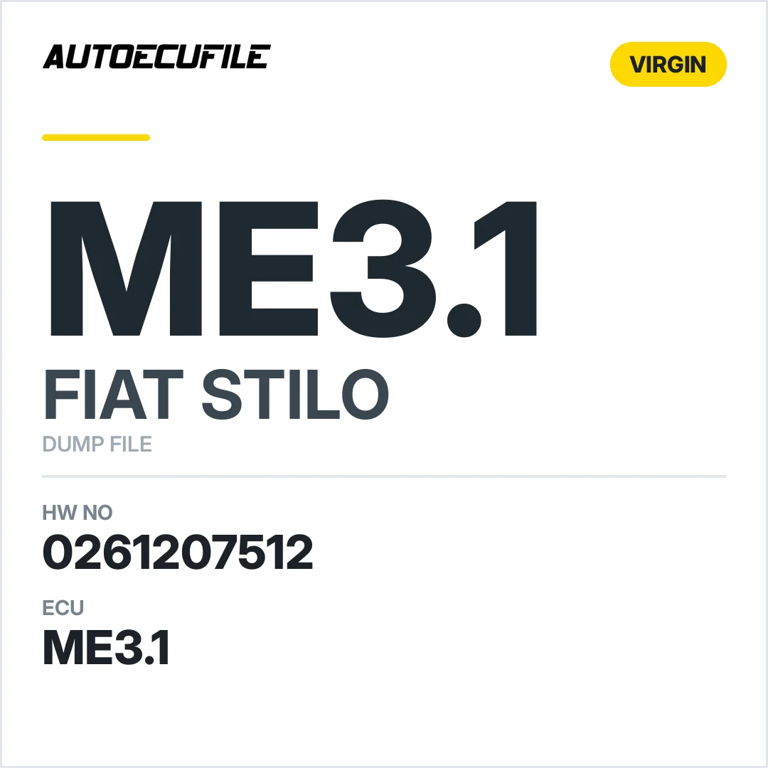 FIAT STILO ME3.1 0261207512 55184425 VIRGIN DUMP