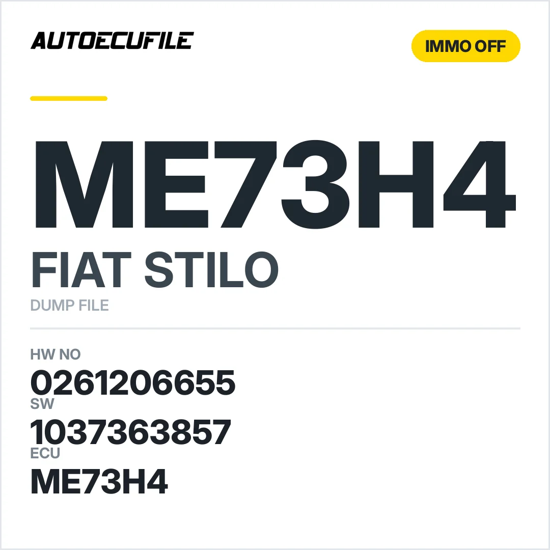 FIAT STILO ME73H4 0261206655 1037363857 IMMO OFF DUMP