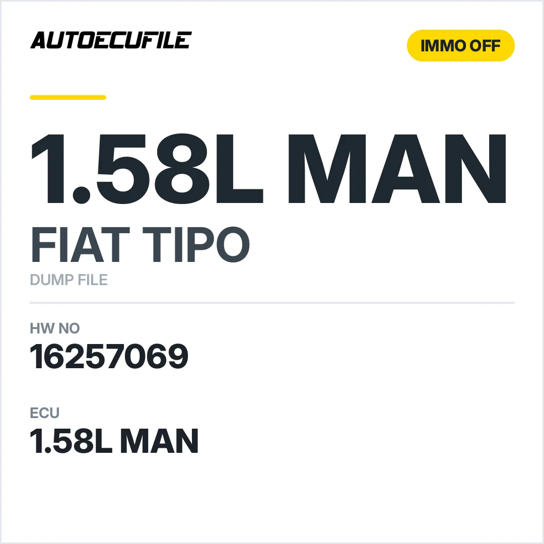 FIAT TIPO 1.58L MAN 16257069 IMMO OFF DUMP