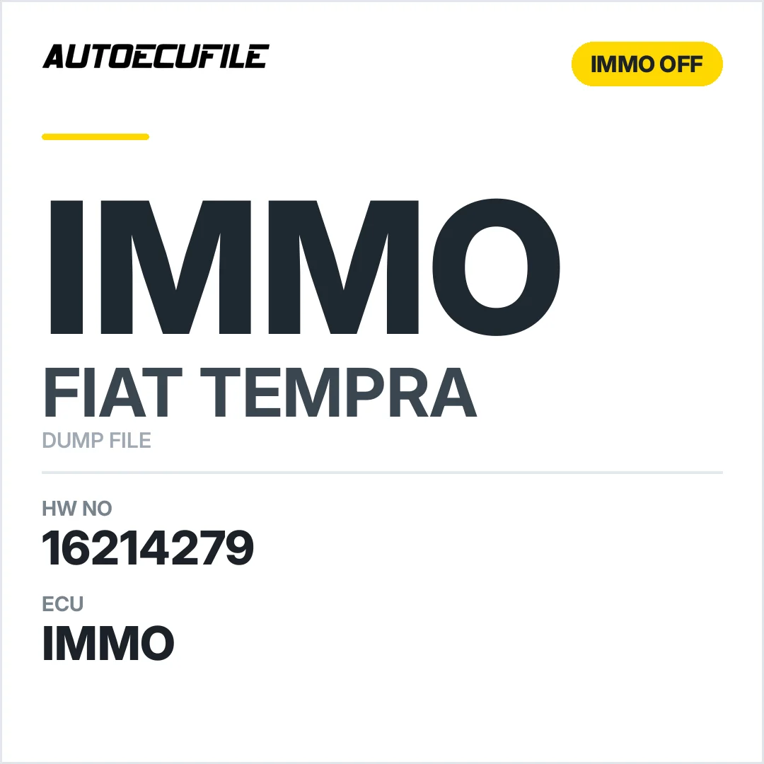 FIAT TEMPRA DELCO 1.58L MAN 16214279 IMMO OFF  DUMP