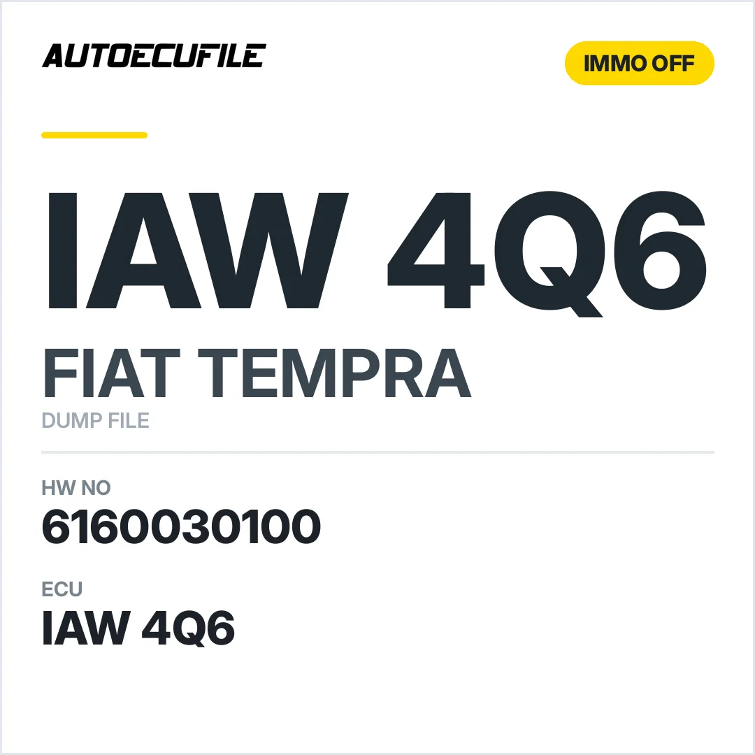 FIAT TEMPRA IAW 4S3 6160030100 IMMO OFF DUMP