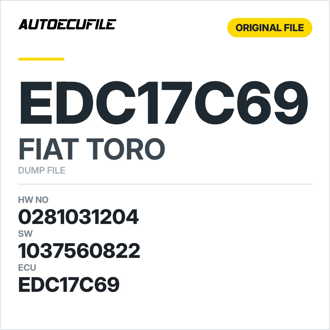 FIAT TORO EDC17C69 0281031204 1037560822  DUMP