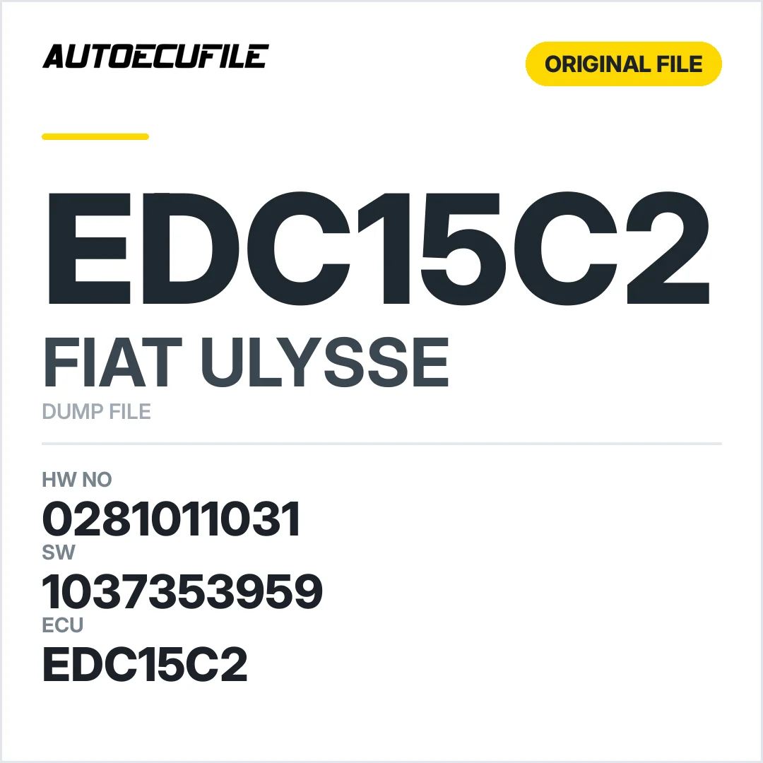 FIAT ULYSSE EDC15C2 0281011031 1037353959 DUMP